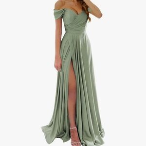 Satin Sage Green Gown
